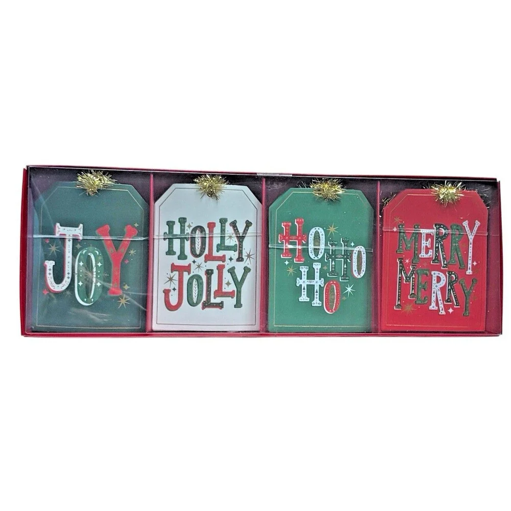 Lady Jayne Die Cut Christmas Gift Tags 4 Designs 16 CT 3.25x4
